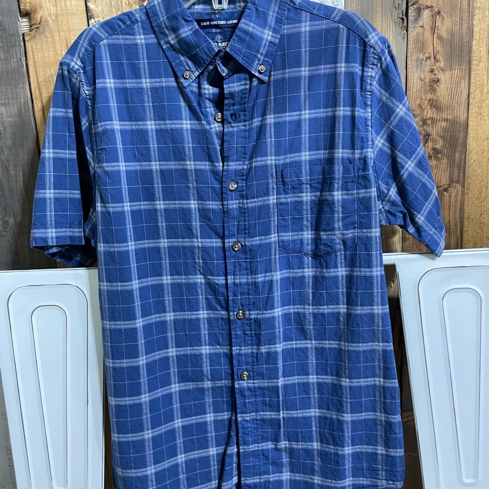 Old Navy Blue Casual Button Down Shirt